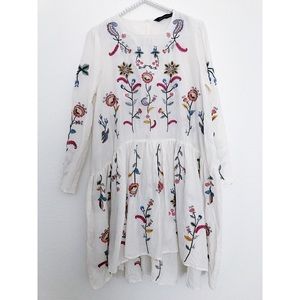 ZARA Flowers Embroidery Dress | Sz M